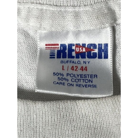 Vintage 1992 Kentucky Derby Large T Shirt Single Stitch Trench USA 50/50 White - Picture 6 of 7